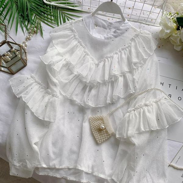 Stílusos női ing O-nyakkal, több színben