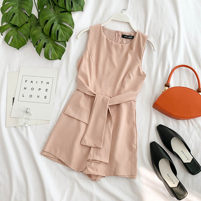 Salopeta de dama eleganta cu element de centura in mai multe culori