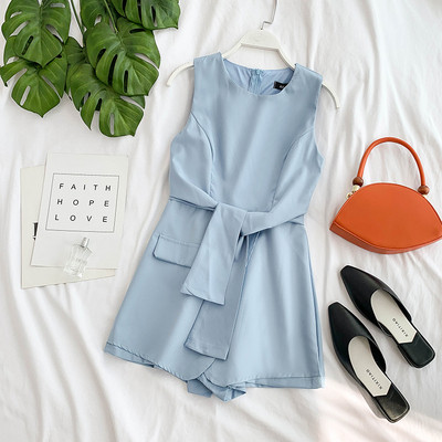 Salopeta de dama eleganta cu element de centura in mai multe culori