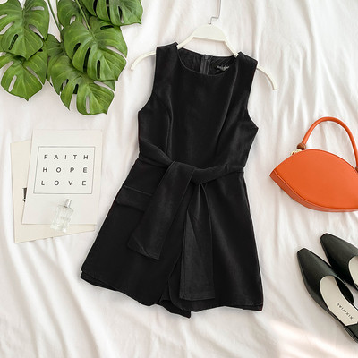 Salopeta de dama eleganta cu element de centura in mai multe culori