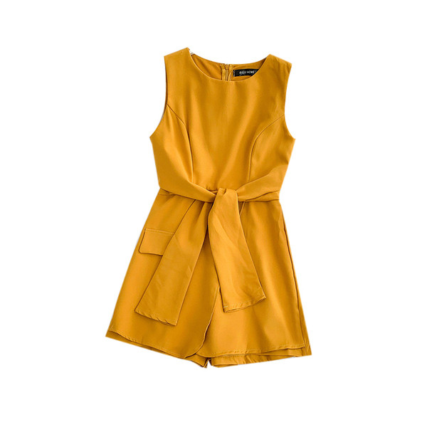 Salopeta de dama eleganta cu element de centura in mai multe culori