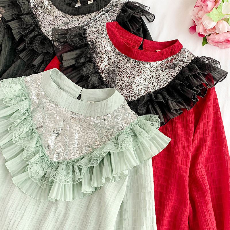 Aktuális női ing flitterekkel több színben