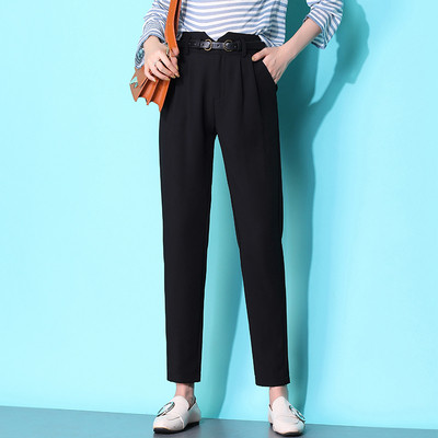 Alkalmi női nadrág magas derékkal és övvel két színben