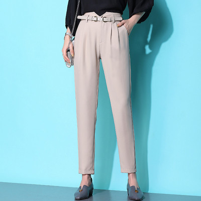 Alkalmi női nadrág magas derékkal és övvel két színben