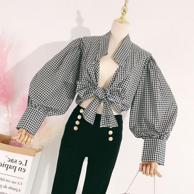 Cămașă de damă modernă model scurtă cu mâneci largi în două culori