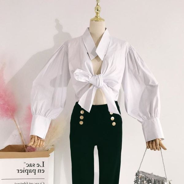 Cămașă de damă modernă model scurtă cu mâneci largi în două culori