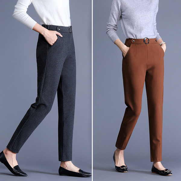 Modern női nadrág csattal, két színben