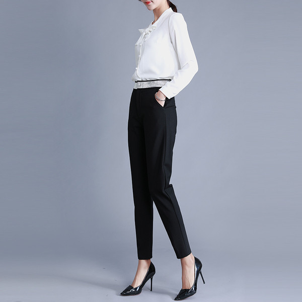 Pantaloni moderni de dama cu talie inalta