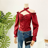 Modern női ing Karcsú modell nyakkendőkkel több színben