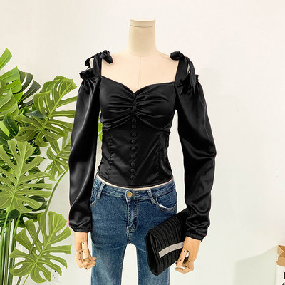 Modern női ing Karcsú modell nyakkendőkkel több színben