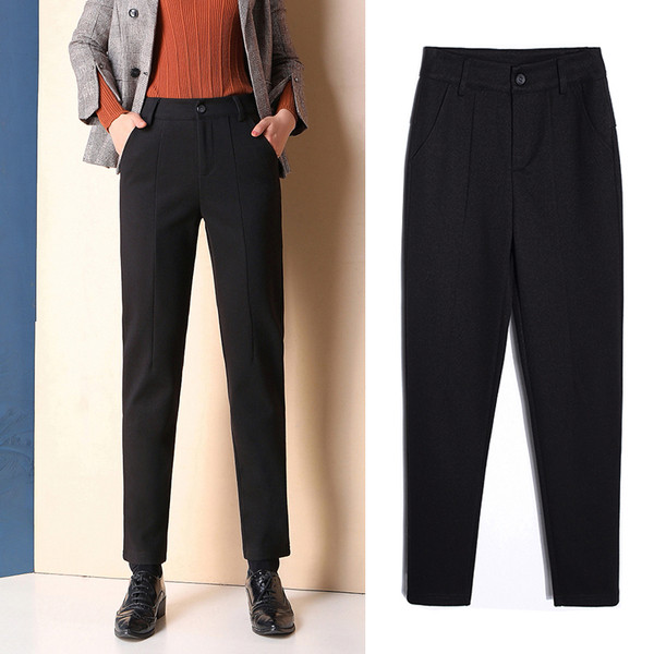 Pantaloni moderni de dama cu buzunare in negru si maro