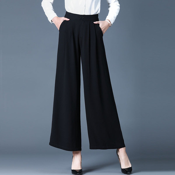 Modern női magas derekú nadrág fekete-fehér színben