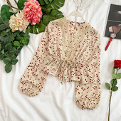 Cămașă modernă de damă cu șireturi și model în două culori