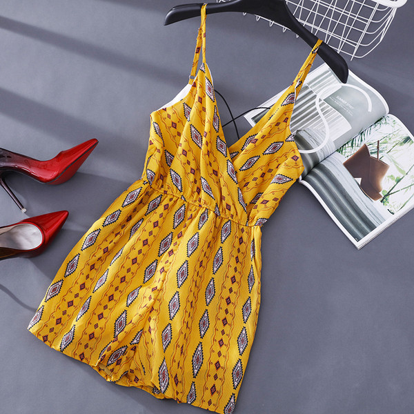 Salopetă casual de damă cu decolteu în V în trei culori