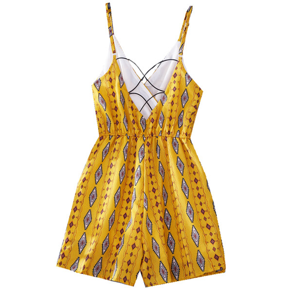 Salopetă casual de damă cu decolteu în V în trei culori