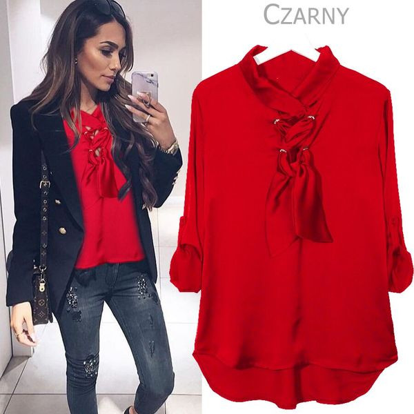 Aktuális női ing nyakkendővel több színben