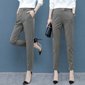 Pantaloni eleganti de dama in doua culori cu catarama