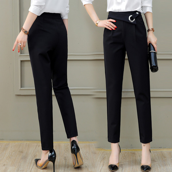 Κυρίες κομψές παντελόνι με μαύρη πόρπη