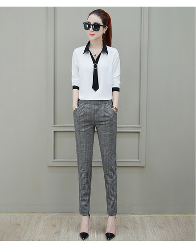 Retro kockás női nadrág zsebekkel, két színben