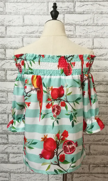 Bluză de damă modernă cu model colorat și mâneci 3/4