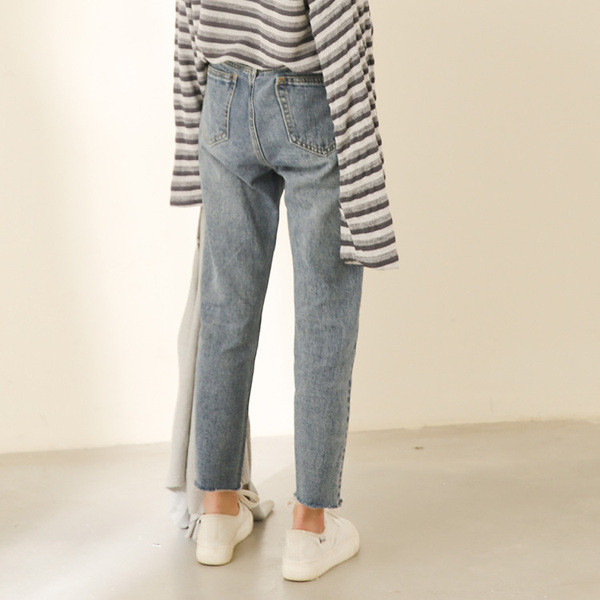 Blugi casual de dama cu motiv rupt