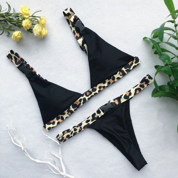Costum de baie elegant din două piese cu imprimeu leopard - două culori