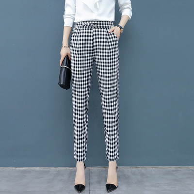 Κυρίες κομψό μαύρο και άσπρο παντελόνι
