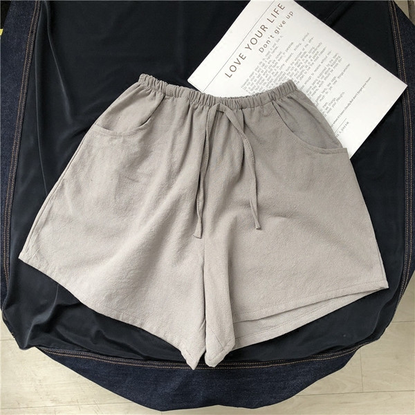 Pantaloni scurți de damă cu cravate și buzunare în cinci culori