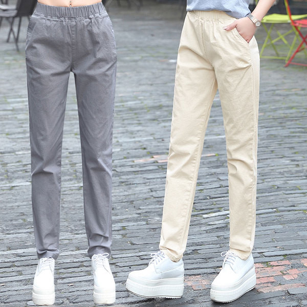 Egyszerű női nadrág három színben, rugalmas övvel