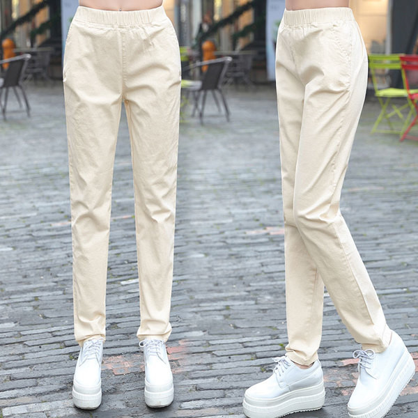 Egyszerű női nadrág három színben, rugalmas övvel