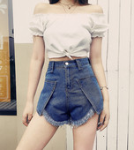 Pantaloni scurți de damă cu talie înaltă în patru culori