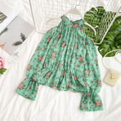 Női ing nyitott vállú, virágos motívumokkal több színben