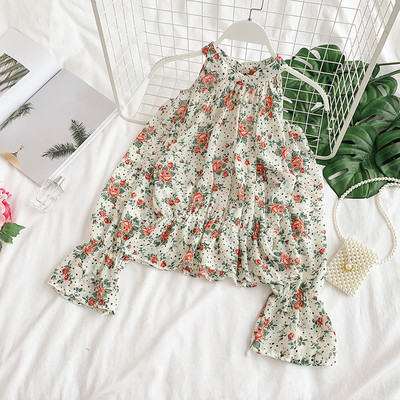 Női ing nyitott vállú, virágos motívumokkal több színben