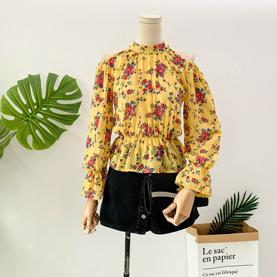 Női ing nyitott vállú, virágos motívumokkal több színben