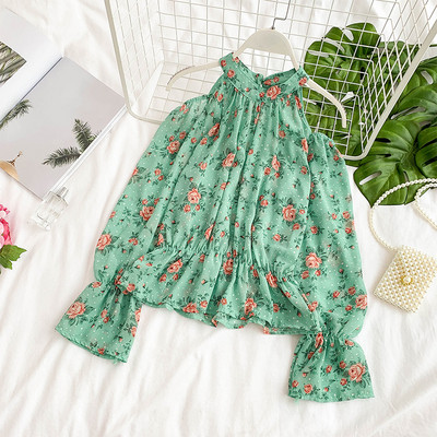 Női ing nyitott vállú, virágos motívumokkal több színben