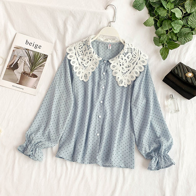 Camasa de dama actuala cu dantela in mai multe culori