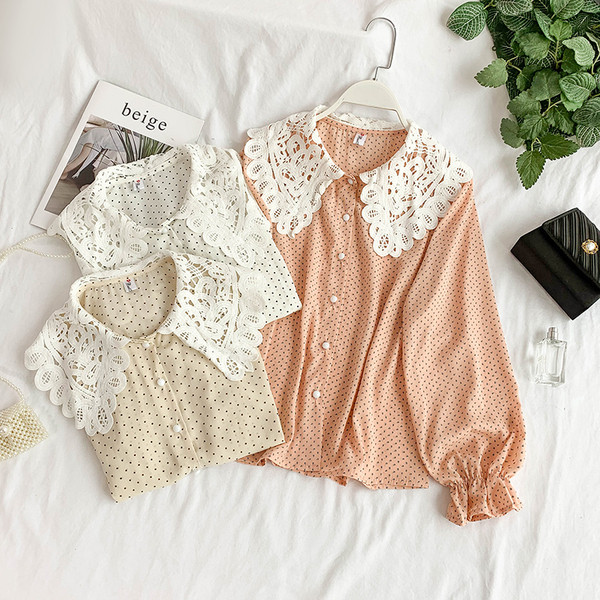 Camasa de dama actuala cu dantela in mai multe culori