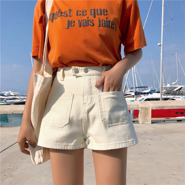 Női rövidnadrág magas derékkal, három színben