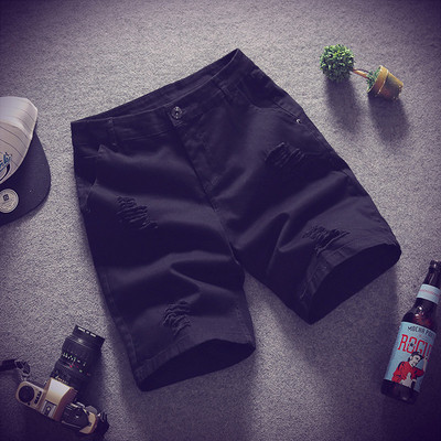 Modern férfi rövidnadrág szakadt motívumokkal, két színben