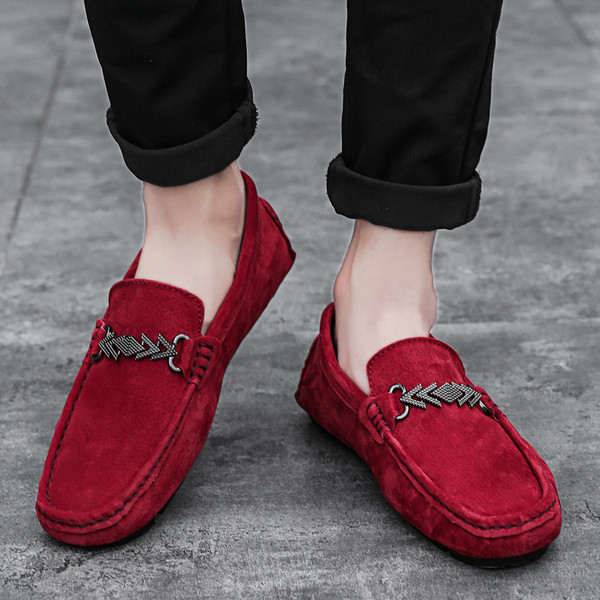 Βλεφαρίδες ανδρικού οικολογικού σουέβου σε μαύρο και κόκκινο χρώμα