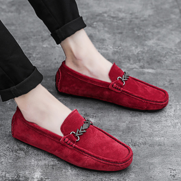 Βλεφαρίδες ανδρικού οικολογικού σουέβου σε μαύρο και κόκκινο χρώμα