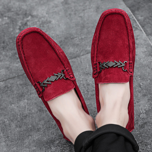 Βλεφαρίδες ανδρικού οικολογικού σουέβου σε μαύρο και κόκκινο χρώμα