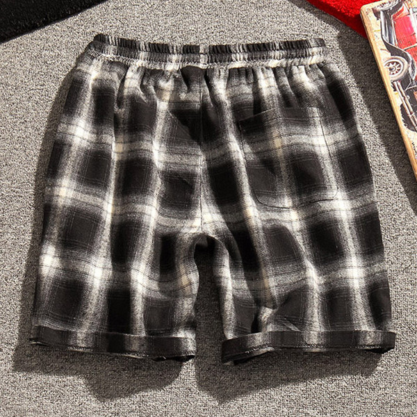 Pantaloni scurți casual bărbați în carouri în două culori cu cravate