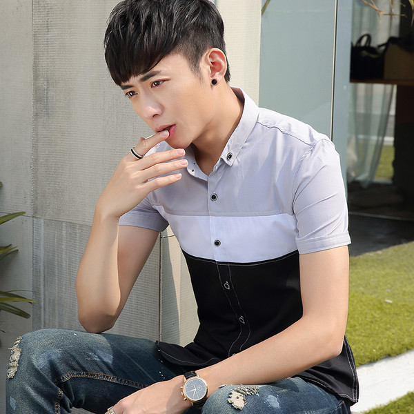 Stílusos férfi ing rövid ujjal, három színben