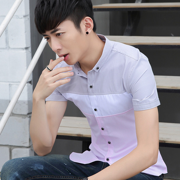 Stílusos férfi ing rövid ujjal, három színben