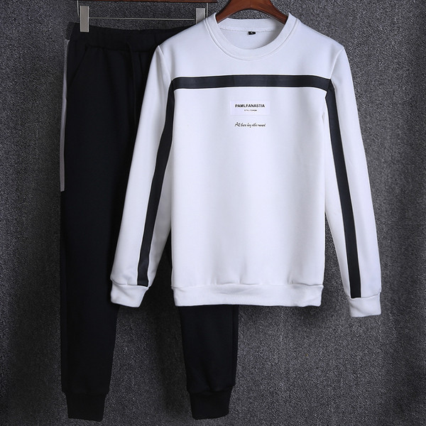 Set sport pentru bărbați din două părți în negru, alb și albastru