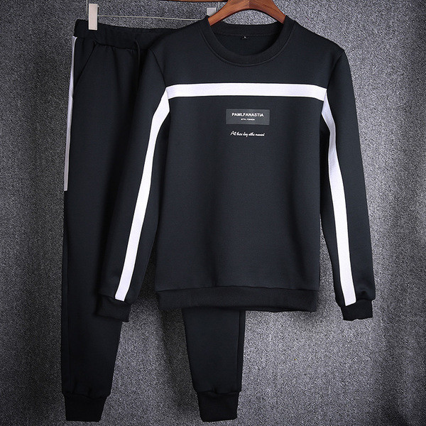 Set sport pentru bărbați din două părți în negru, alb și albastru