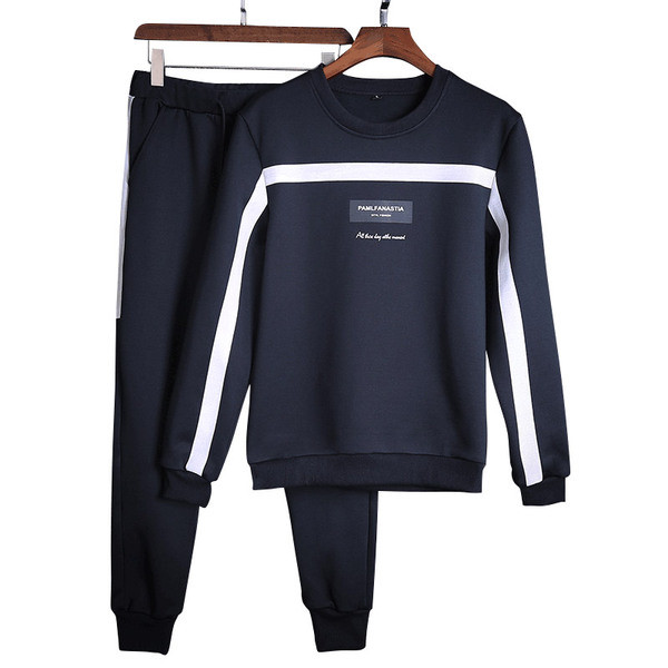 Set sport pentru bărbați din două părți în negru, alb și albastru