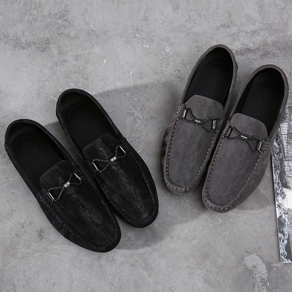 Mocasini eleganti pentru bărbați în negru și gri