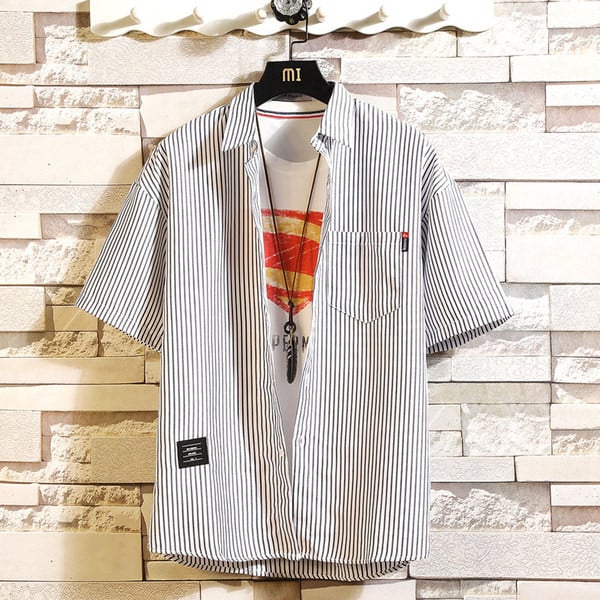 Férfi ing rövid ujjal és zsebbel, három színben